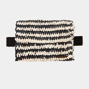 O'Neill Black and White Woven Tourmaline Waist Bag